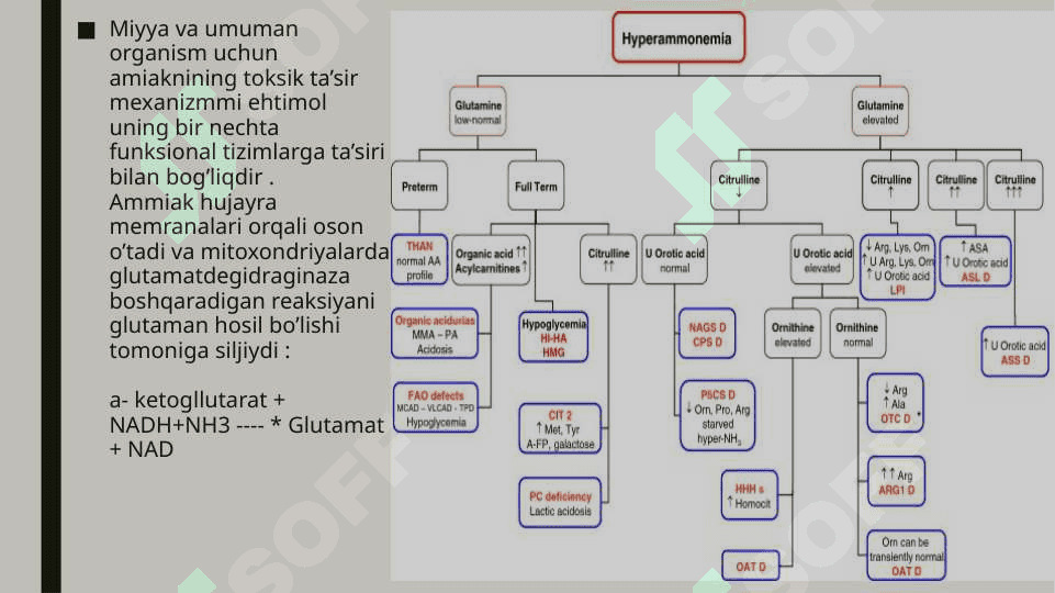 Giperammonemiya turlari , tashxis qo’yishdagi klinik ahamiyati 2