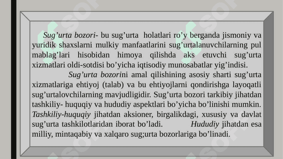 Moliya bozori institutlari (sug'urta va bank) 6