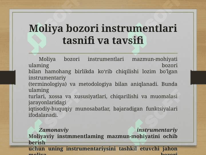 Moliya bozori instrumentlari va aksiya 2