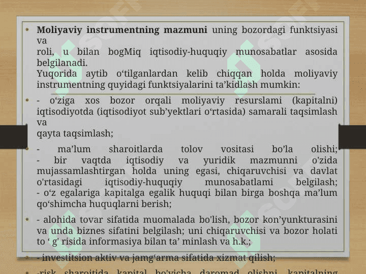 Moliya bozori instrumentlari va aksiya 8