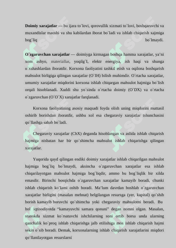 Firma harajatlarining iqtisodiy mohiyati va asosiy tiplari 5