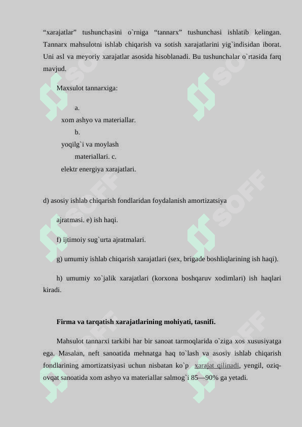 Firma harajatlarining iqtisodiy mohiyati va asosiy tiplari 8