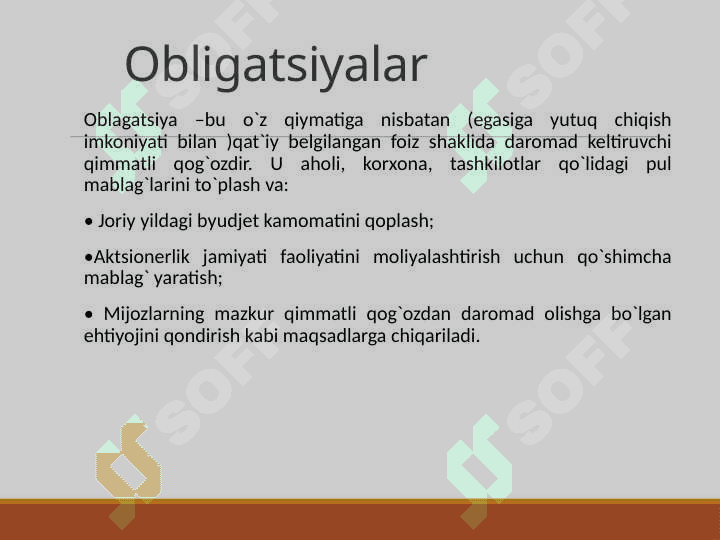 Moliya bozorida obligatsiyalar 2