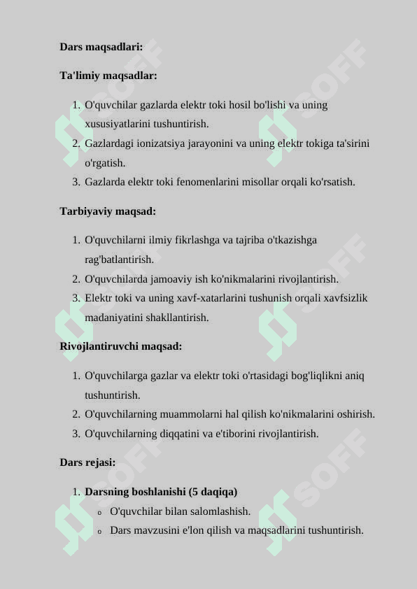 gazlarda elektr toki fizikadan dars ishlanma 2