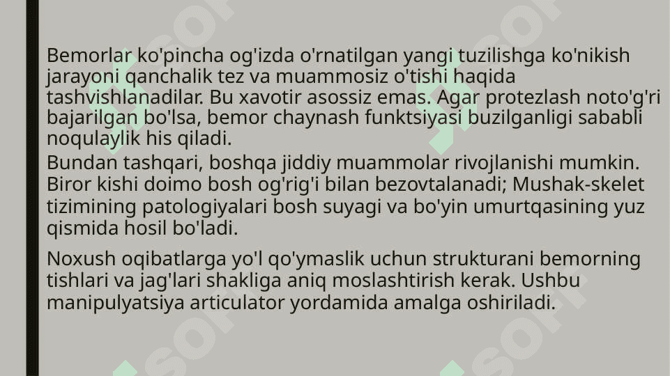 Pastki jag’ning harakatlarini taminlaydigan asboblar. Artikulatorlar va okklyudatorlar 3