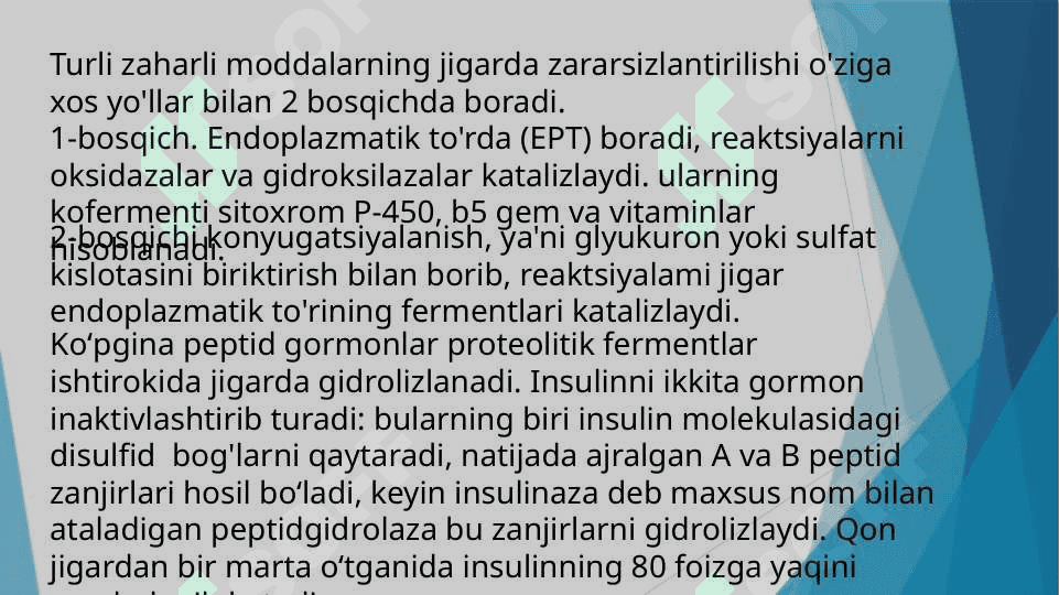 Jigarda gormonlarning zararsizlantirilishi, klinik ahamiyati 4