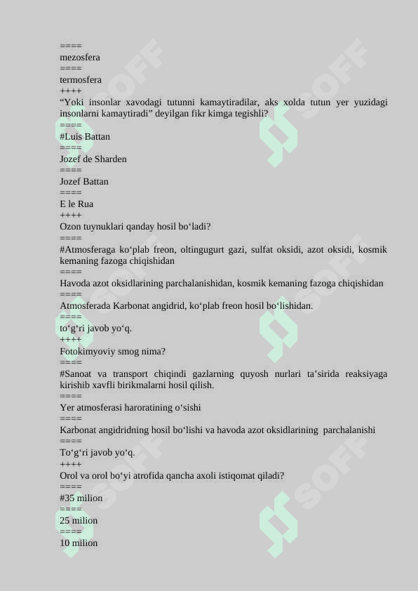 Ekologiya yakuniy testlar bazasi 200 talik 2