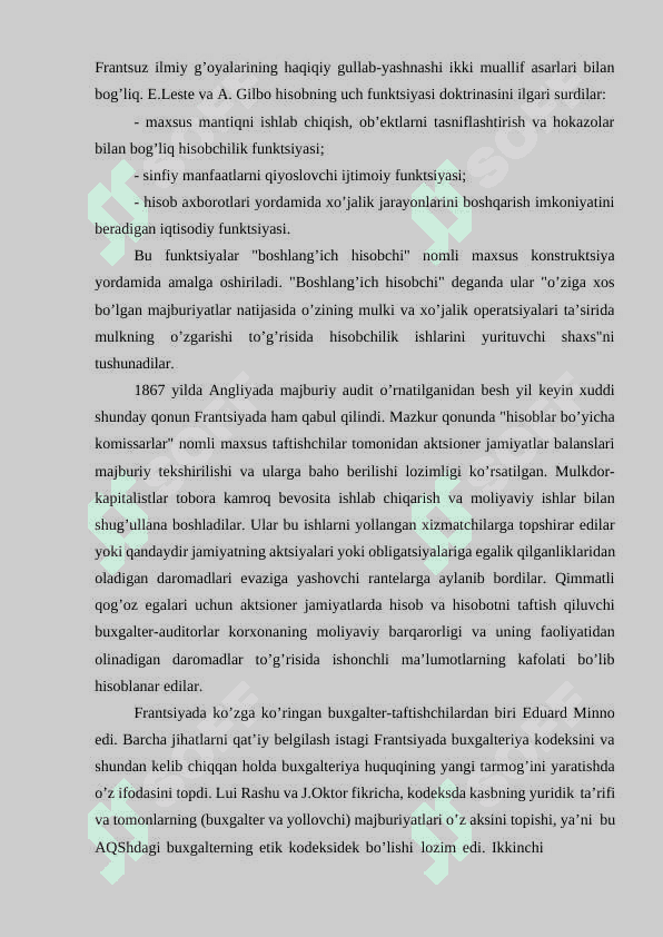 Fransiyada auditorlik faoliyati 2