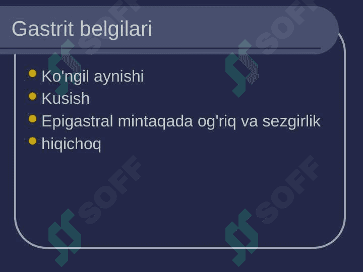 Diareya sindromli kasalliklarni differentsial diagnostikasi va davolash tamoyillari 8