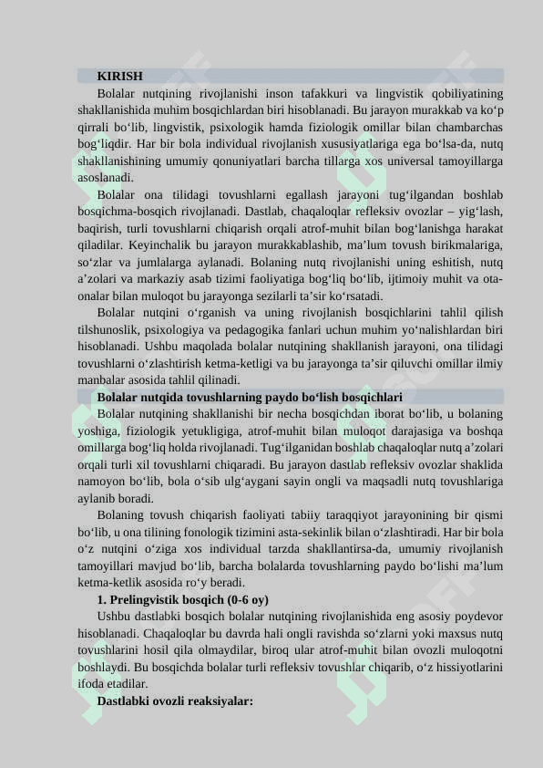 Bolalar nutqida ona tili tovushlarini paydo bo‘lish ketma-ketligi 3