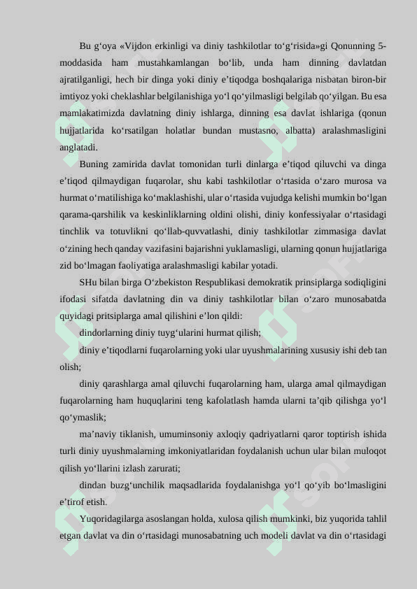 DIN VA DAVLAT OʻRTASIDAGI HUQUQIY MUNOSABATLAR 8
