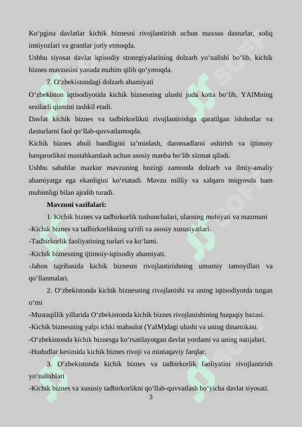 Kichik biznes va tadbirkorlikning mohiyati va mazmuni 3