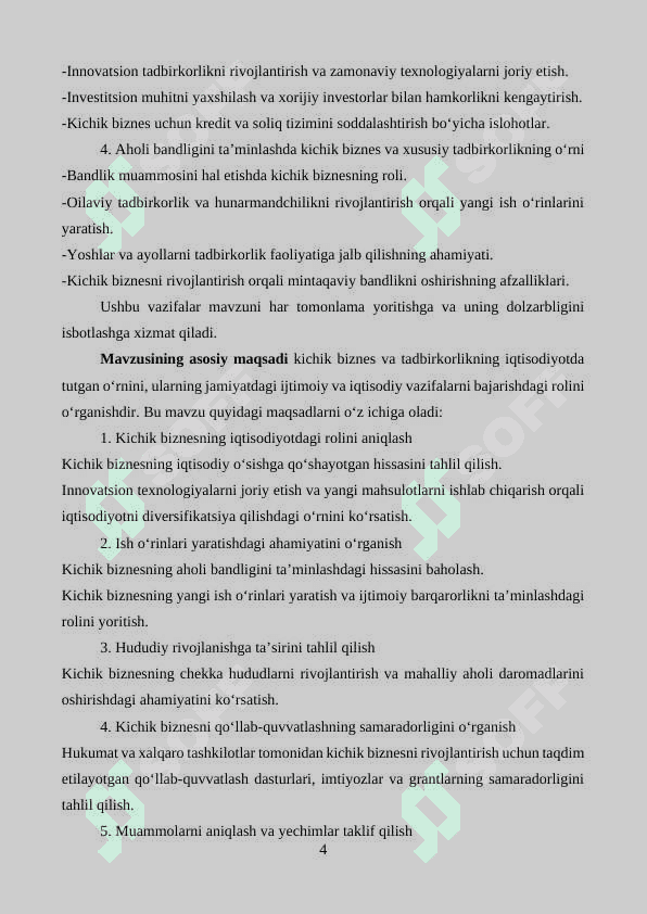 Kichik biznes va tadbirkorlikning mohiyati va mazmuni 4