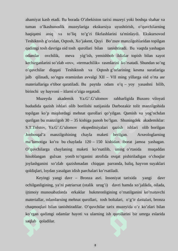 Tarix darslarida tushunchalarni shakllantirish metodikasi 8