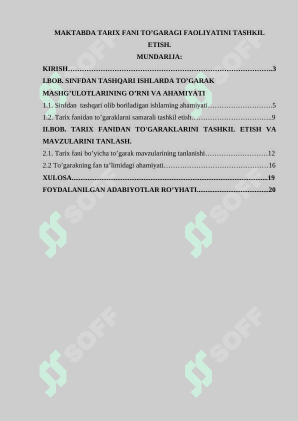 Maktabda tarix fani to’garagi faoliyatini tashkil etish 2