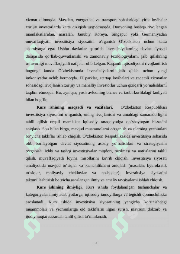 O‘zbekiston Respublikasi investitsiya siyosati 4