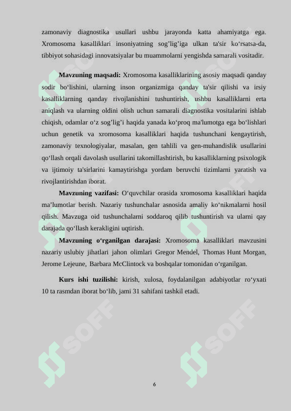 XROMOSOMA KASALLIKLARI 6