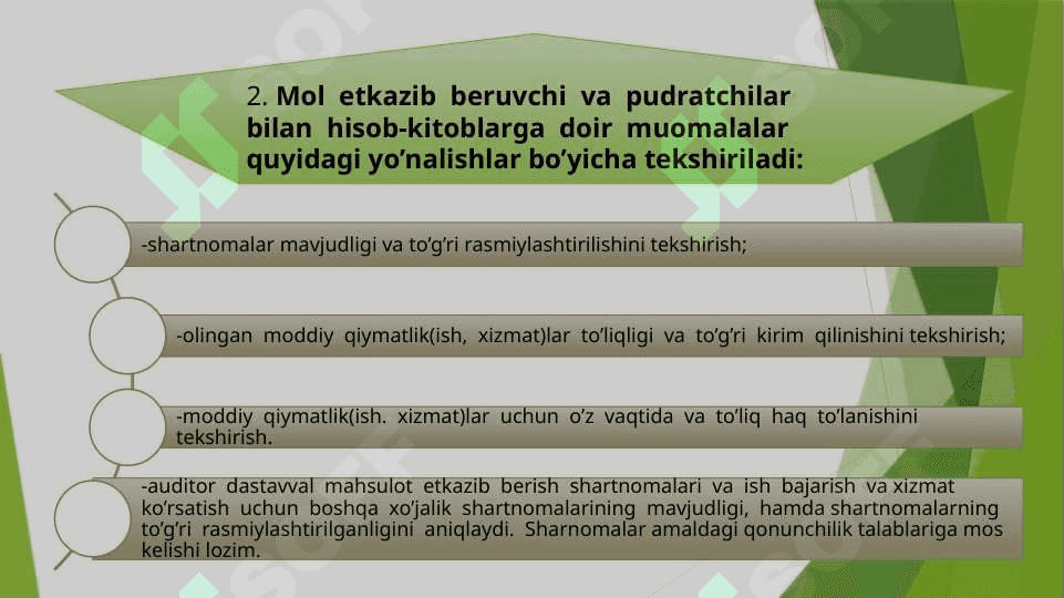 Mol yetkazib beruvchi va pudratchilar bilan hisob-kitoblar auditi UMUMIY 8