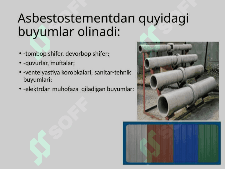 Asbestostement buyumlarning qotish jarayoni asoslari 3