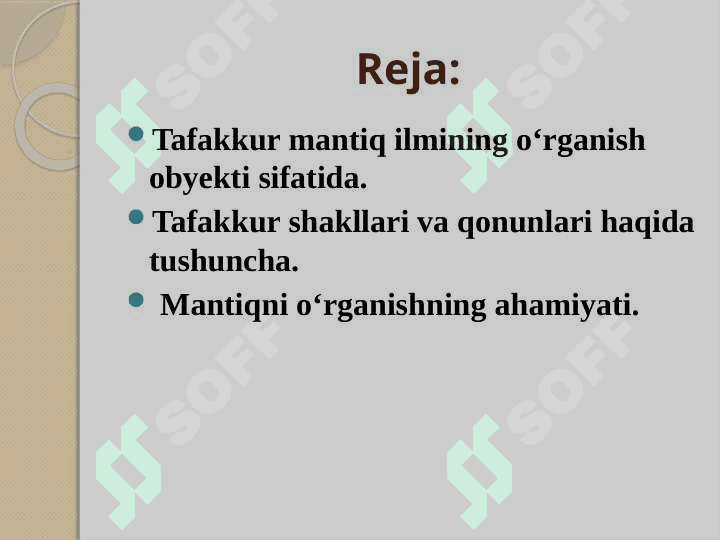 Mantik fani predmeti 2