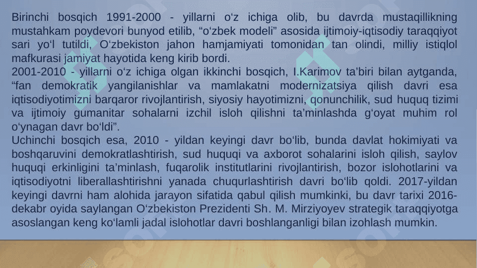 “O’zbekistonning eng yangi tarixi” o’quv fanining predmeti, maqsadi  va vazifalari, nazariy-metodologik tamoyillari 7