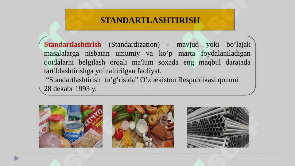 “MЕTROLOGIYA VA STANDARTLASHTIRISH”  FANI TO’GRISIDA UMUMIY MALUMOTLAR 8