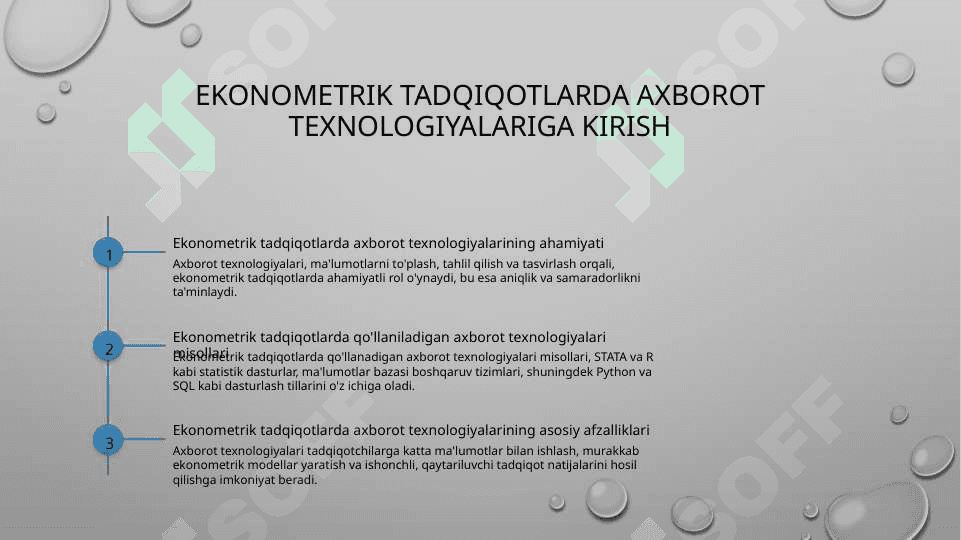 Ekonometrik tadqiqotlarda axborot texnologiyalar 2