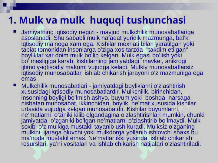 Mulk huquqi – biznes faoliyatining asosi sifatida 3