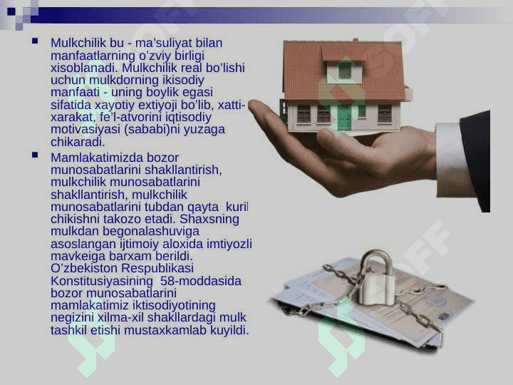 Mulk huquqi – biznes faoliyatining asosi sifatida 4