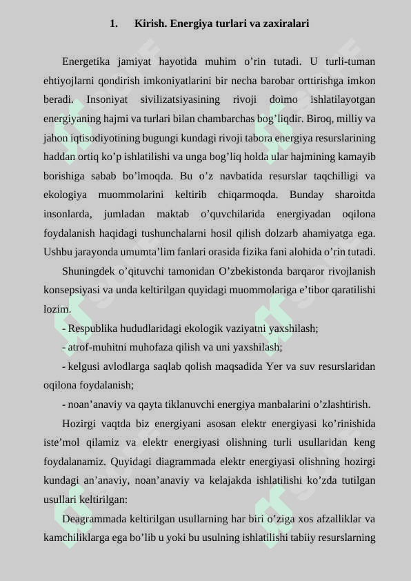 Noan’anaviy energiya manbalari 2