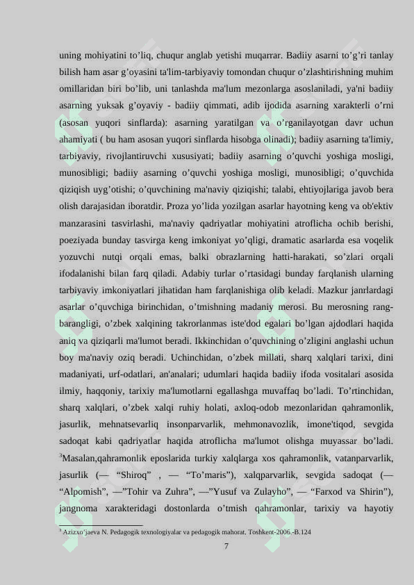 8-sinf O’zbekiston tarixi darslarida badiiy adabiyotlardan foydalanish 7