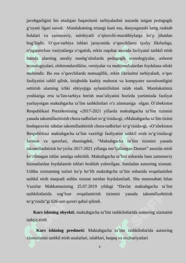 Maktabgacha ta’lim tashkilotida autsoring xizmatlarini tashkil etilishi 4