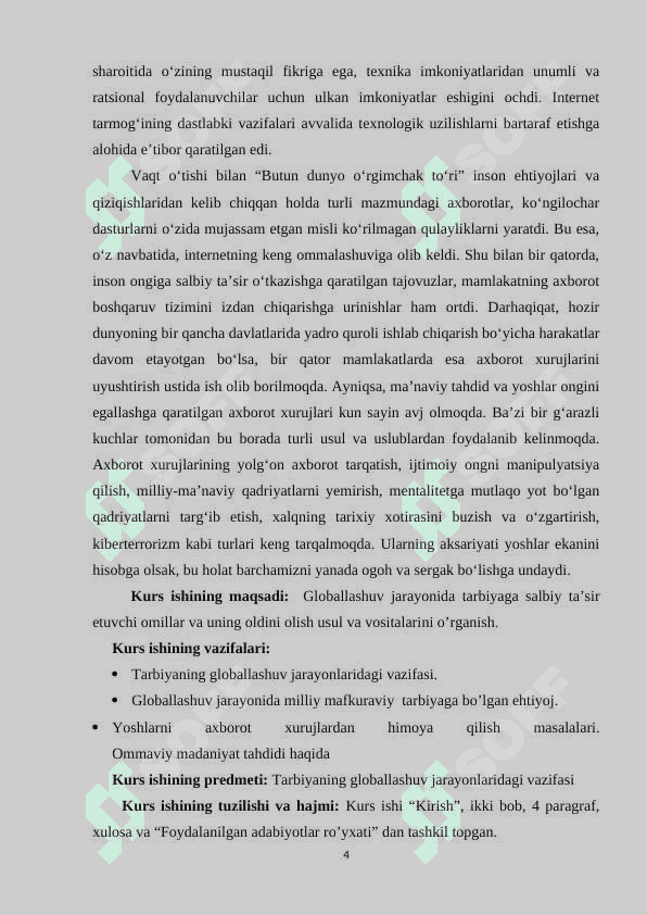 Globallashuv jarayonida tarbiyaga salbiy ta’sir etuvchi omillar va uning oldini olish usul va vositalari 4
