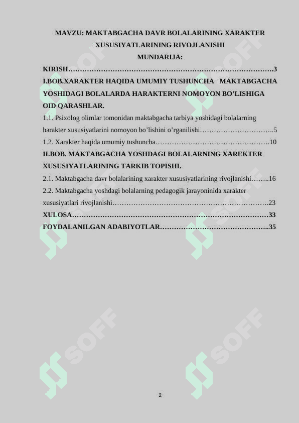 MAKTABGACHA DAVR BOLALARINING XARAKTER XUSUSIYATLARINING RIVOJLANISHI 2