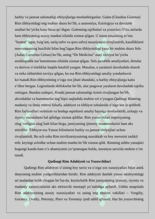 Qadimgi Rim faylasuflari, yozuvchilari va shifokorlari 8