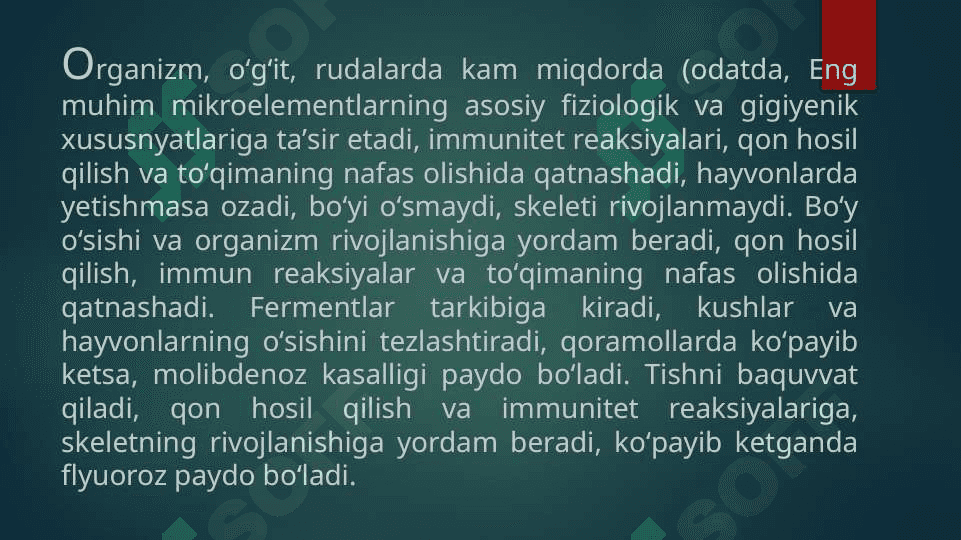 Mikroelementlar ftor va kalsiylarning ortib borishi 2
