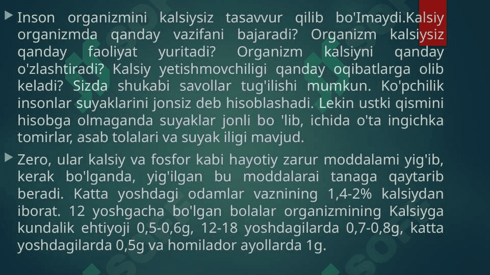 Mikroelementlar ftor va kalsiylarning ortib borishi 5