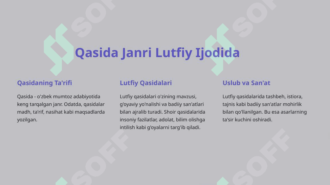 Lutfiy lirik merosining janr xususiyatlari 4