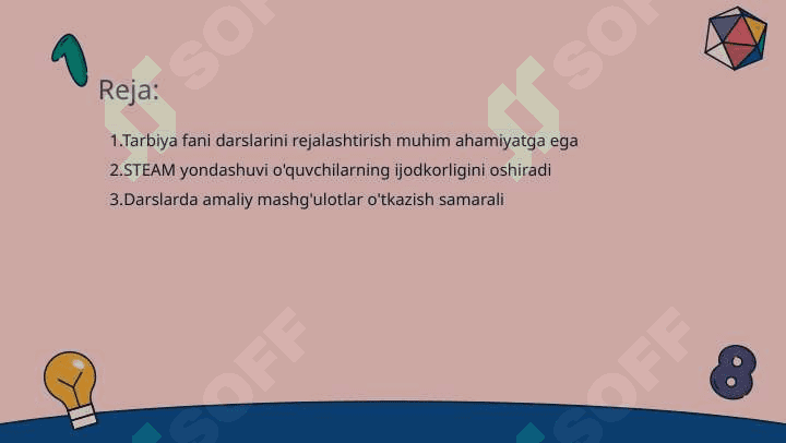 Tarbiya fani darslarini tashkil etish STEAM yondashuv haqidagi bilimlarni o‘zlashtirish va tahlil qilish 2