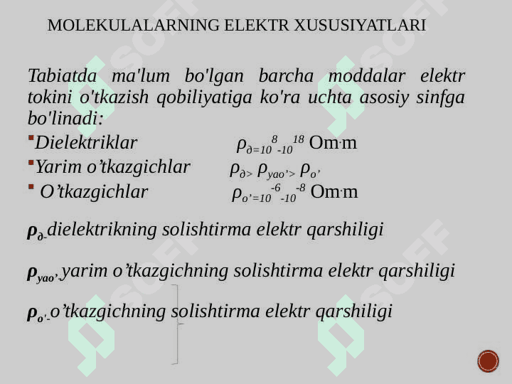 DIELEKTRIKLAR VA MОLЕKULАLАRNING ELЕKTR ХUSUSIYATLАRI 4
