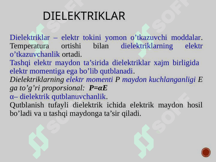 DIELEKTRIKLAR VA MОLЕKULАLАRNING ELЕKTR ХUSUSIYATLАRI 5
