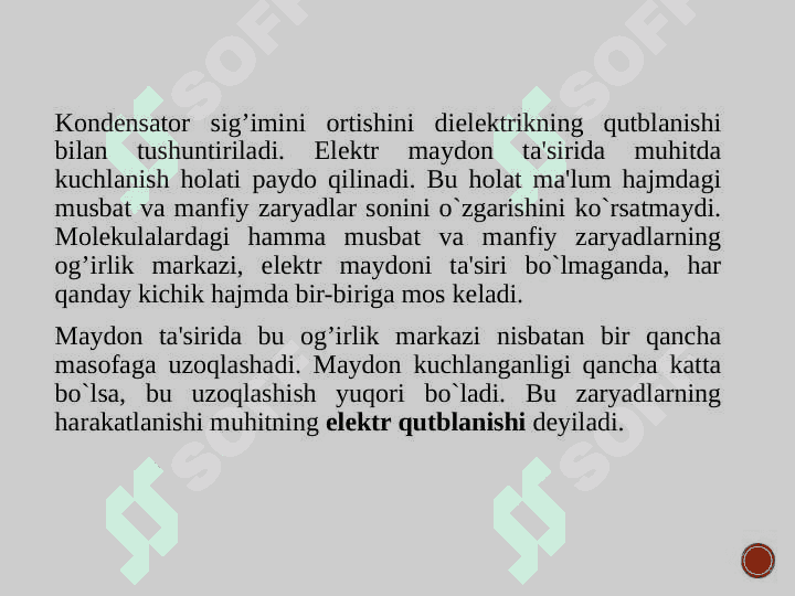 DIELEKTRIKLAR VA MОLЕKULАLАRNING ELЕKTR ХUSUSIYATLАRI 8