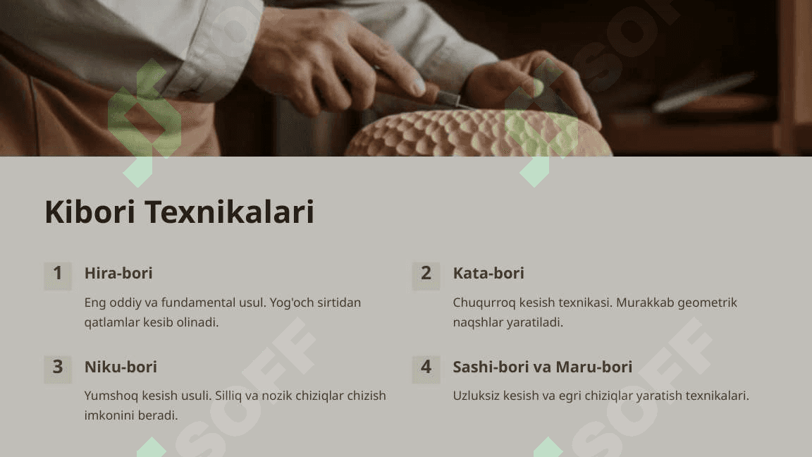 Yapon yog'och o'ymakorligi sanati ( Kibori ) 3