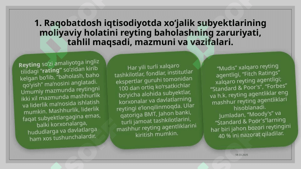KORXONALAR MOLIYAVIY HOLATINI REYTING BAHOLASH VA TAHLIL QILISH pptx 3