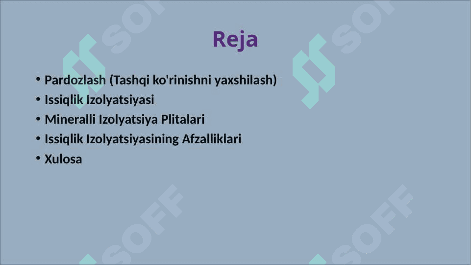Pardozlash va issiqlik izolyatsiya materiallarining turlari 2