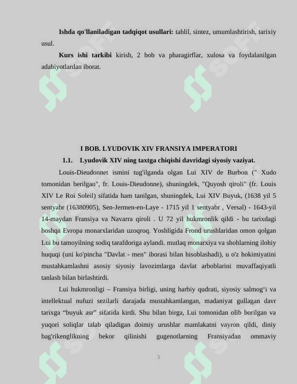 LYUDOVIK XIV NING ICHKI VA TASHQI SIYOSATI 5