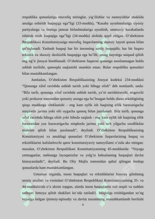 Inson huquqlari sohasida davlatlarning mintaqaviy hamkorligi 6