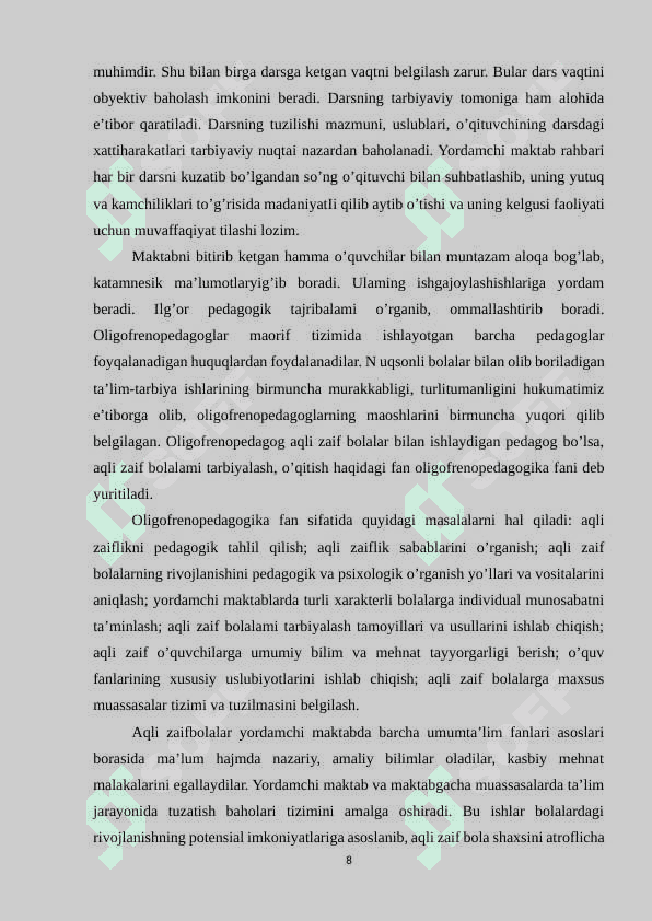 maxsus mehnat ta’limi maktablar o’quvchilarini kasb-hunarga tayyorlash va unga qo’yilgan davr talablari 8