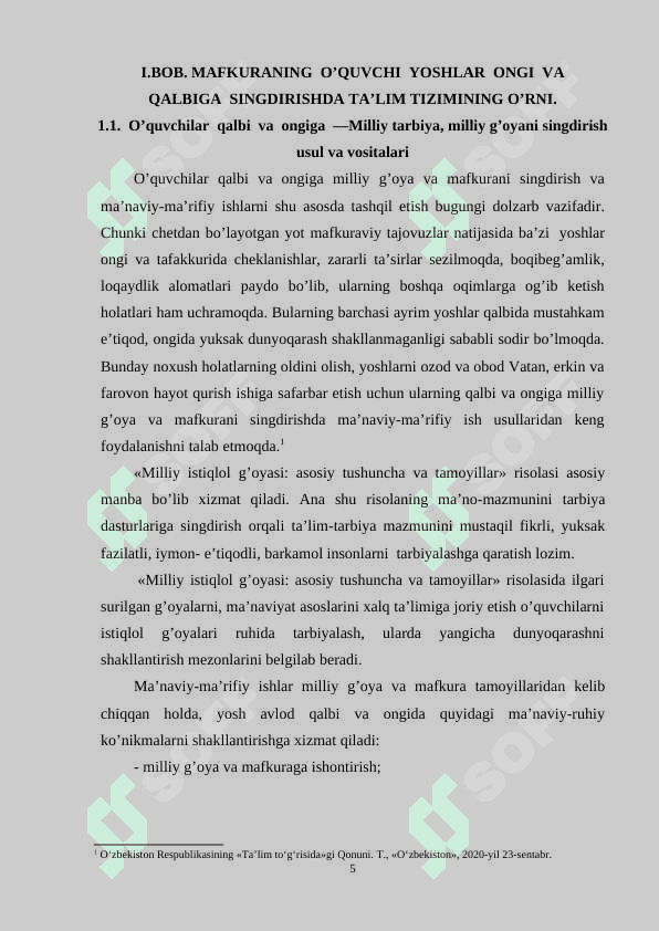 maktabda mafkuraviy tarbiyani tashkil etish metodikasi. bo’lajak o’qituvchilarni ma’naviy axloqiy tarbiyalashning mohiyati va vazifalari 5