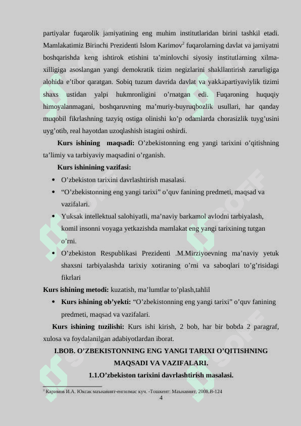 O’ZBEKISTONNING ENG YANGI TARIXINI O’QITISHNING TA’LIMIY VA TARBIYAVIY MAQSADI 4